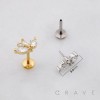 MULTI CZ ROUND MARQUISE FAN ARCH LINE THREADLESS (PUSH IN) 316L SURGICAL STEEL LABRET SET